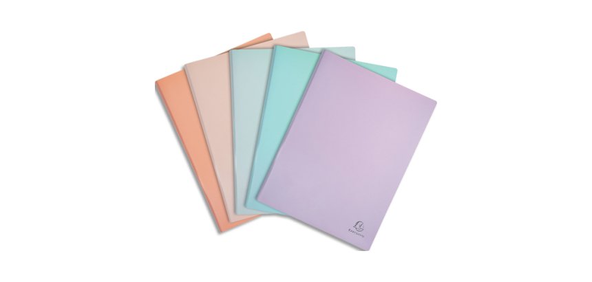 Protège-documents en polypropylène semi rigide Aquarel 100 vues - A4 - Couleurs assorties