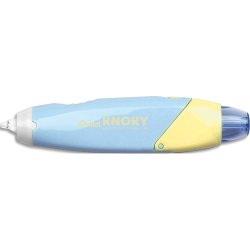 Ruban de correction rétractable et rechargeable KNOKY. Ruban 5mm x 6m. Corps bleu pastel. Blister