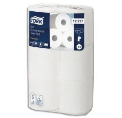 Papier toilette tork traditionnel doux premium 2   plis fsc et ecolabel colors   blanc paquet 6 rouleaux 198f
