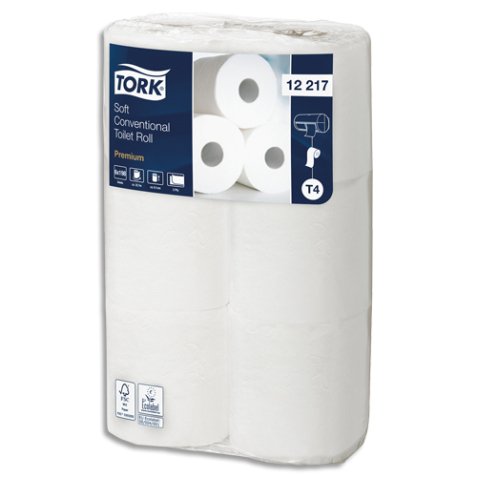 Paquet de 6 Rouleaux Papier toilette Premium micro gaufré 2 plis 198 feuilles