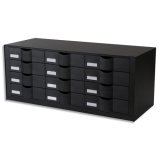 Blocs à tiroirs Pour le classement A4 ou 24x32 cm,12 tiroirs, H.32,9 x P.34,2 x L.81,3,Noir