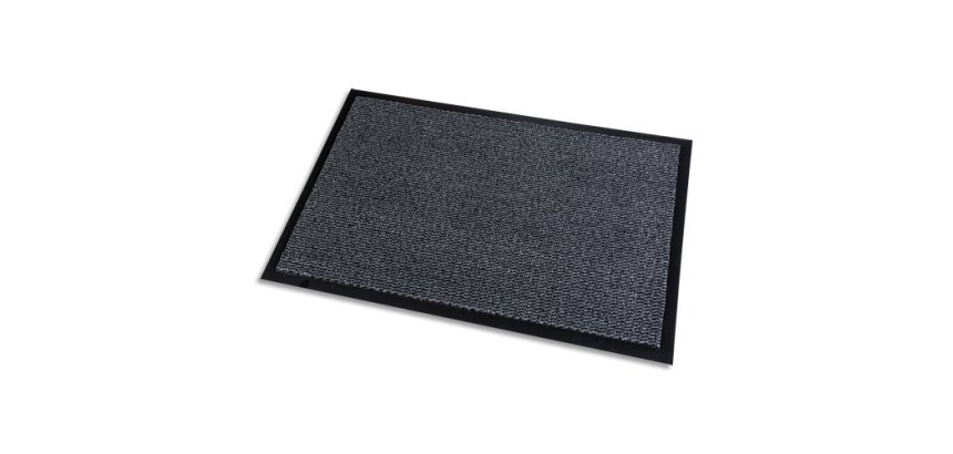 Tapis anti-poussière paperflow polypropylène super budget 60x90cm aspect velour coloris gris