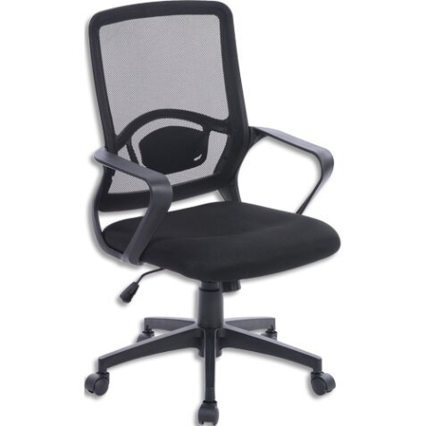 Fauteuil de bureau au design moderne avec assise noire et dossier en résille