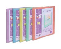 Classeur 4 anneaux 15mm polypropylène Kreacover Pastel - A4 - Couleurs assorties