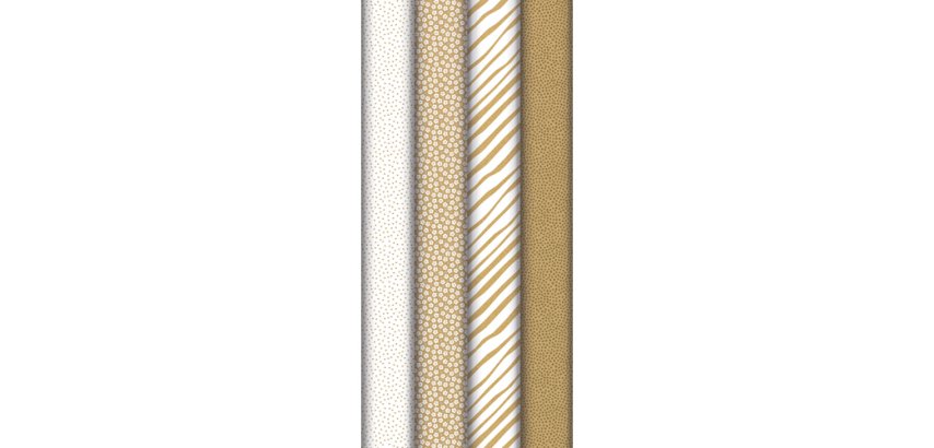 Kraft brut 70g, Blanc & or 5x0,70m, 20rl - Assortiment