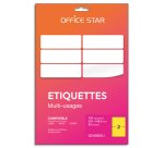 Etiquettes adhesives multiusage office star format a5 210 x 148 mm planche a4 coloris jaune boîte 100 unites