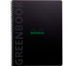 Rhodiactive Greenbook ligné, A4+, perf.4 trous, papier recyclé 90g FSC® - Noir
