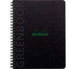 Rhodiactive Greenbook ligné, A5+, perf.6 trous, papier recyclé 90g FSC® - Noir