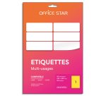 Etiquette office star impression laser jet encre et copieur 210x297mm coloris     jaune pochette 100 unites