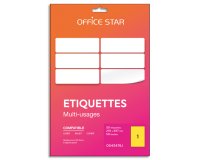Etiquette office star impression laser jet encre et copieur 210x297mm coloris     jaune pochette 100 unites