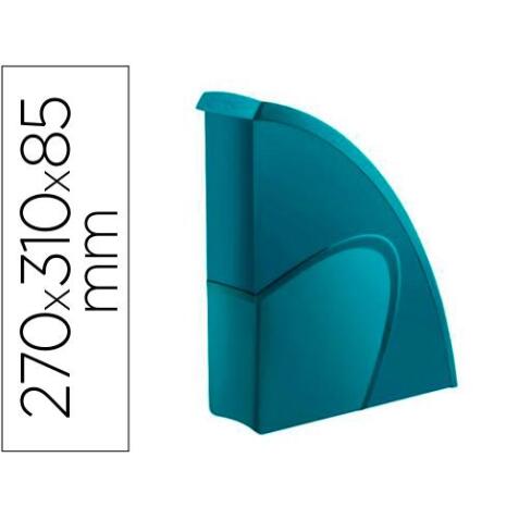 Porte-revues RIVIERA en polystyrène. Jusqu'au format A4+ Dim (hxp): 31x27cm. Dos 8,5cm. Vert émeraude
