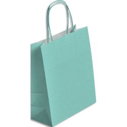 Paquet de 50 sacs kraft argent poignées torsadées 180 + 80 x 220 mm