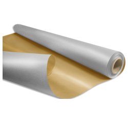 Papier cadeau kraft duo metal 60gr rouleau 0,69x50m coloris or / argent