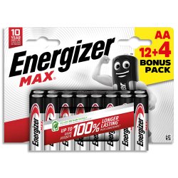 Blister de 12+4 Piles alcalines AA/LR6 MAX