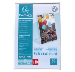Lot de 10 porte-étiquettes A7 vertical - Cristal