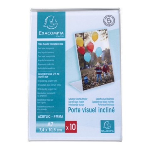 Lot de 10 porte-étiquettes A7 vertical - Cristal
