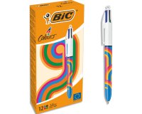 Stylo-bille bic 4 couleurs lineblue encre classique retractable pointe moyenne 1,0mm