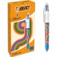 Stylo bille 4 couleurs rétractables design LineBlue. Pointe moyenne 1mm. Encre classique