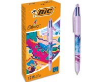 Stylo 4 Couleurs BIC Smooth - Encre Gel Fluide - Pointe 1 Mm - Rétractable - Lot De 2 - Pour école, Bureau