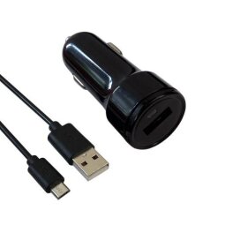 Chargeur allume-cigare USB 2.1 A noir + cordon micro USB 1m 570332