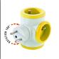 Multiprise triplite WattBall, 2 prises 16A+1 prise 6A+1 USB 2,1A Jaune