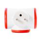 Multiprise triplite WattBall, 2 prises 16A+1 prise 6A+1 USB 2,1A Rouge