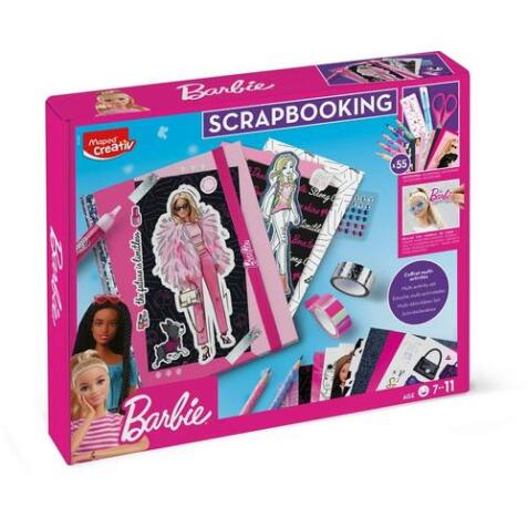 Barbie scaapbooking composé 55 accessoires inclus un carnet, des fiches, des stickers etc