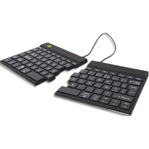 R-Go Tools Clavier ergonomique R-Go Split Break avec logiciel de pause, clavier ergonomique divisé, AZERTY (FR), bluetooth, noir