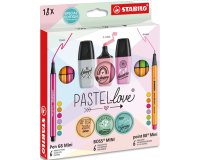 Kit écriture Mini World Pastellove, étui de 18