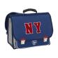 Cartable 38 cm NY FASHION, 2 cmpts. Polyester bleu marine. 38x32x15 cm. Coloris : Bleu