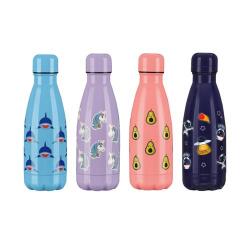 Gourde isoth 350ml AQUA KIDS. Acier inoxydable, sans BPA. 22x7 cm. 6 visuels assortis