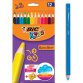 Crayon couleur bic kids super soft etui carton 12 unites +  1 taille-crayons