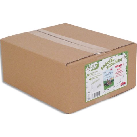 Boîte de 500 enveloppes blanches recyclées 100% DL 110x220 80 g/m² fenêtre bande de protec Kit Epopia