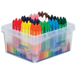 Classpack crayons a la cire cera maxi giotto forme ronde  11mm 10cm 96 unites coloris   assortis