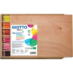 Schoolpack 144 crayons de couleur Méga. Corps triangulaire, mine 5,5mm. Coloris assortis