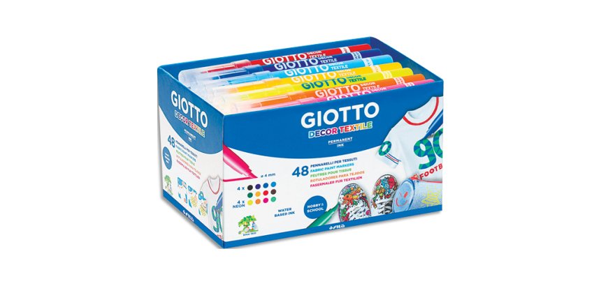 Classpack feutres decor textil giotto couleurs        permanentes et lavables       fixation au fer chaud 48