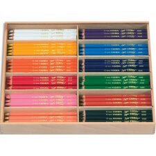 Schoolpack de 144 crayons de coloriage Super Ferby Corps triang, mine 6,50mm Coloris métalliques ass