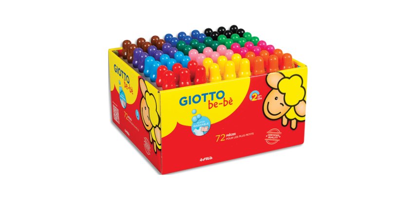 Classpack crayons de couleur maxi be be giotto 10cm mine   7mm 72 unites et 3 tailles    crayons offerts coloris