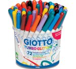 Pot feutres turbo glitter giotto encre pailletee pointe moyenne 72 unites coloris     assortis