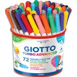 Pot de 72 feutres de coloriage TURBO ADVANCED pointe fine. Coloris assortis extra brillant