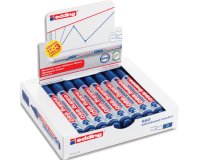 Marqueur edding e-660 tableaux blancs effacable a   sec pointe moyenne trace      1,5/3mm bleu pack 17 + 3