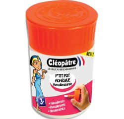 P'tit pot cleopatre colle adhesive transparente         hypoallergenique 50 gr        pinceau integre