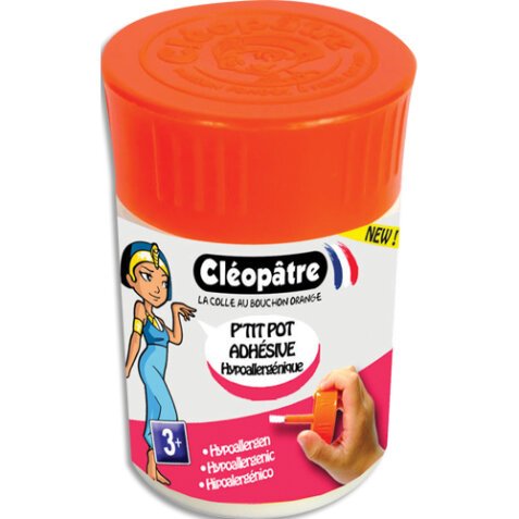 P'tit pot de colle adhésive hypoallergénique 50 g avec pinceau intégré Cléopâtre