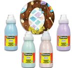 Peinture a l'eau cleopatre nefertari pailletee tous      supports flacon 250ml coloris pastel assortis lot 4 unites