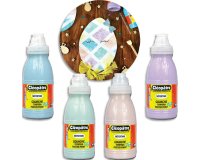 Peinture a l'eau cleopatre nefertari pailletee tous      supports flacon 250ml coloris pastel assortis lot 4 unites