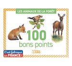 Bon points editions lito les animaux de la foret texte     pedagogique verso 61x82mm     boite 100 unites