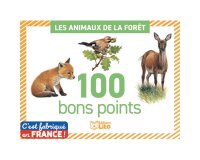Bon points editions lito les animaux de la foret texte     pedagogique verso 61x82mm     boite 100 unites