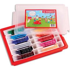 Schoolpack de 144 feutres de coloriage Trio A-Z, 12 coloris assortis, boîte en carton
