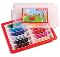 Feutre coloriage stabilo trio triangulaire encre super lavable pointe moyenne coffret scolaire 144 unités
