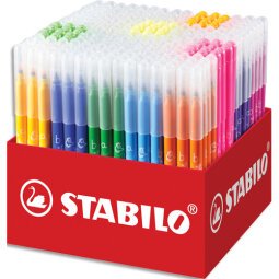 Schoolpack carton de 240 feutres de coloriage Trio A-Z, 12 coloris assortis, boîte en carton